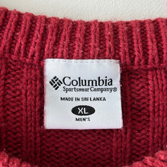 Columbia Red Cable Knit Crewneck Sweater - Picture 15 of 16